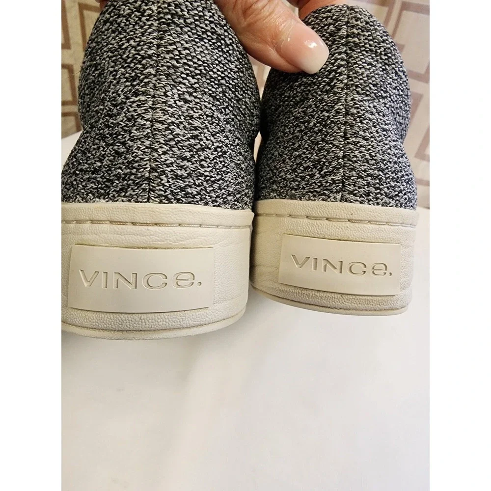 Vince Grey Marl Walsh Knit Slip-On Platform Sneakers Size 7